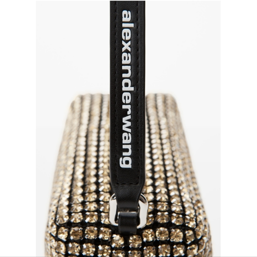 RARE ALEXANDER WANG HEIRESS RHINESTONE PATTERN MESH POUCH CLUTCH BAG - Picture 6 of 14